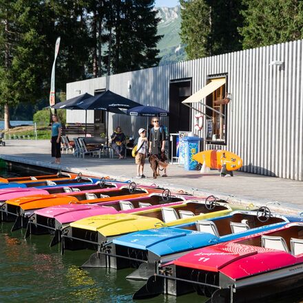 Pedalos auf dem Heidsee in Lenzerheide | © Sundroina Pictures/Ferienregion Lenzerheide