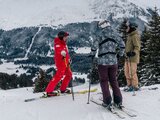 Skilehrer mit zwei Schüler | © Schweizerische Skischule Lenzerheide